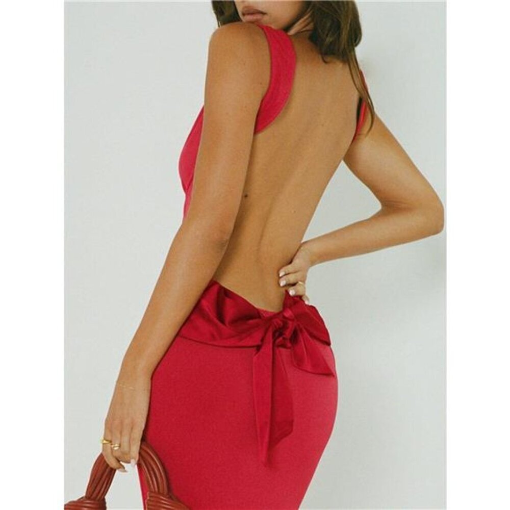 Backless Wide Strap Maxi Dress - Picture 7 of 16